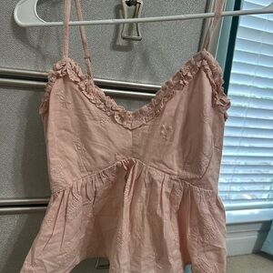 Pink Embroidered Women's Top